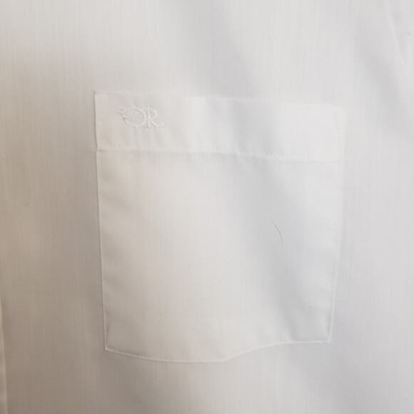 Oscar de La Renta Men's SS Button Down White Dress Shirt. Size 16. Wrinkle‎ Free - Picture 3 of 14